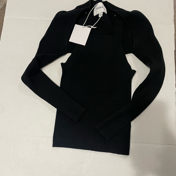 PISTOLA Jolene 2-Piece Knit Tank & Shrug Midnight Black - Picture 3 of 8